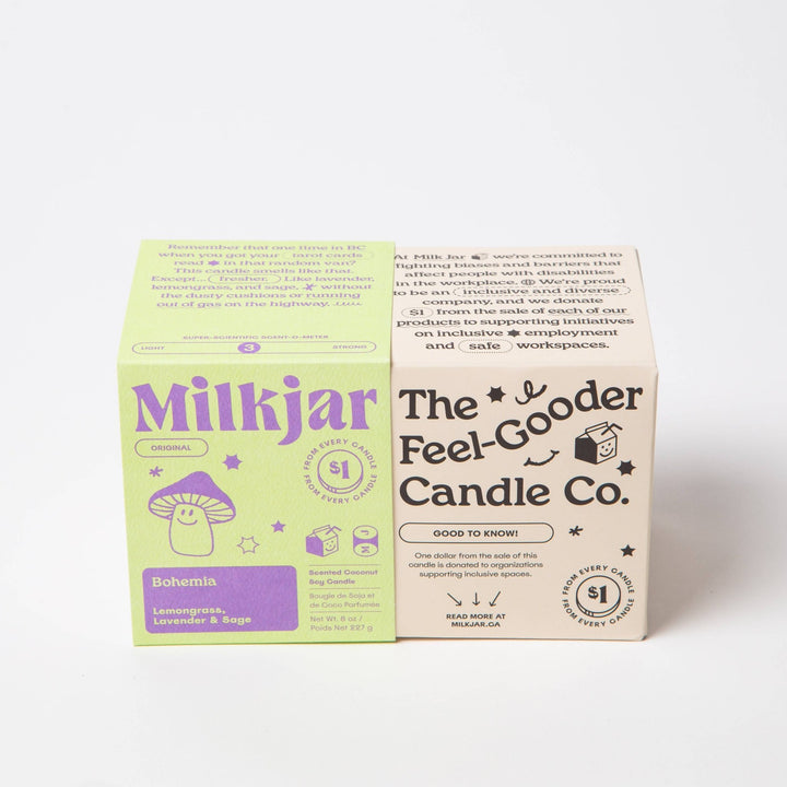 Milk Jar Candle Co. - Bohemia - Lemongrass, Lavender & Sage Coconut Soy 8oz Candle - Jayden P Boutique
