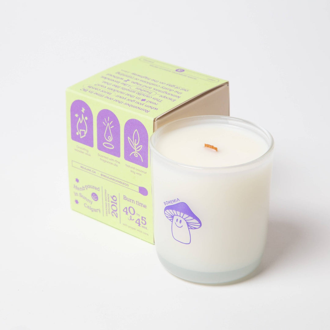 Milk Jar Candle Co. - Bohemia - Lemongrass, Lavender & Sage Coconut Soy 8oz Candle - Jayden P Boutique