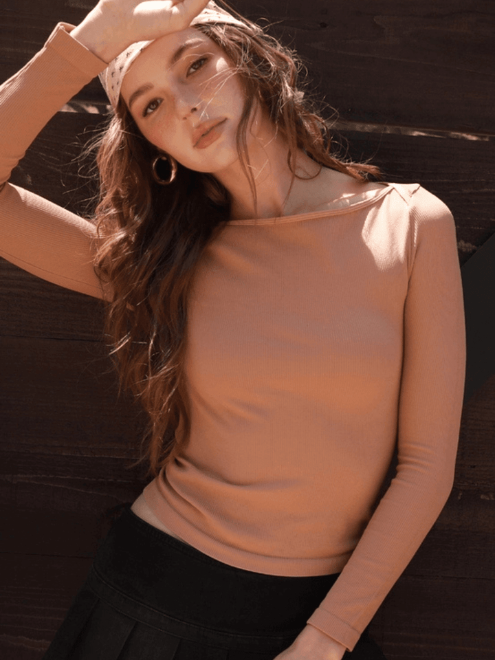 NIKIBIKI - The Effortless Ribbed Boat Neck Top- SALE - Jayden P Boutique