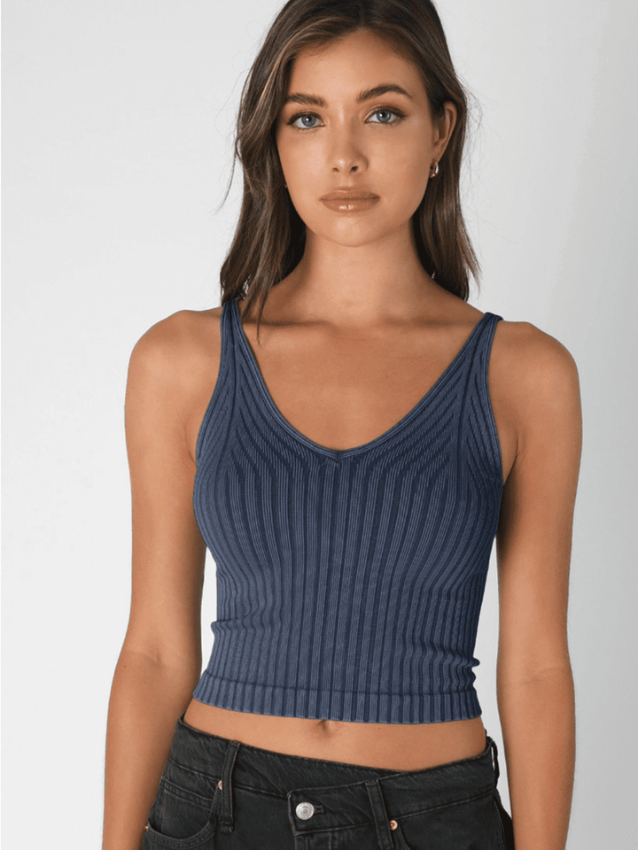 NIKIBIKI - The Lia Wide Ribbed V - Neck Tank - Jayden P Boutique