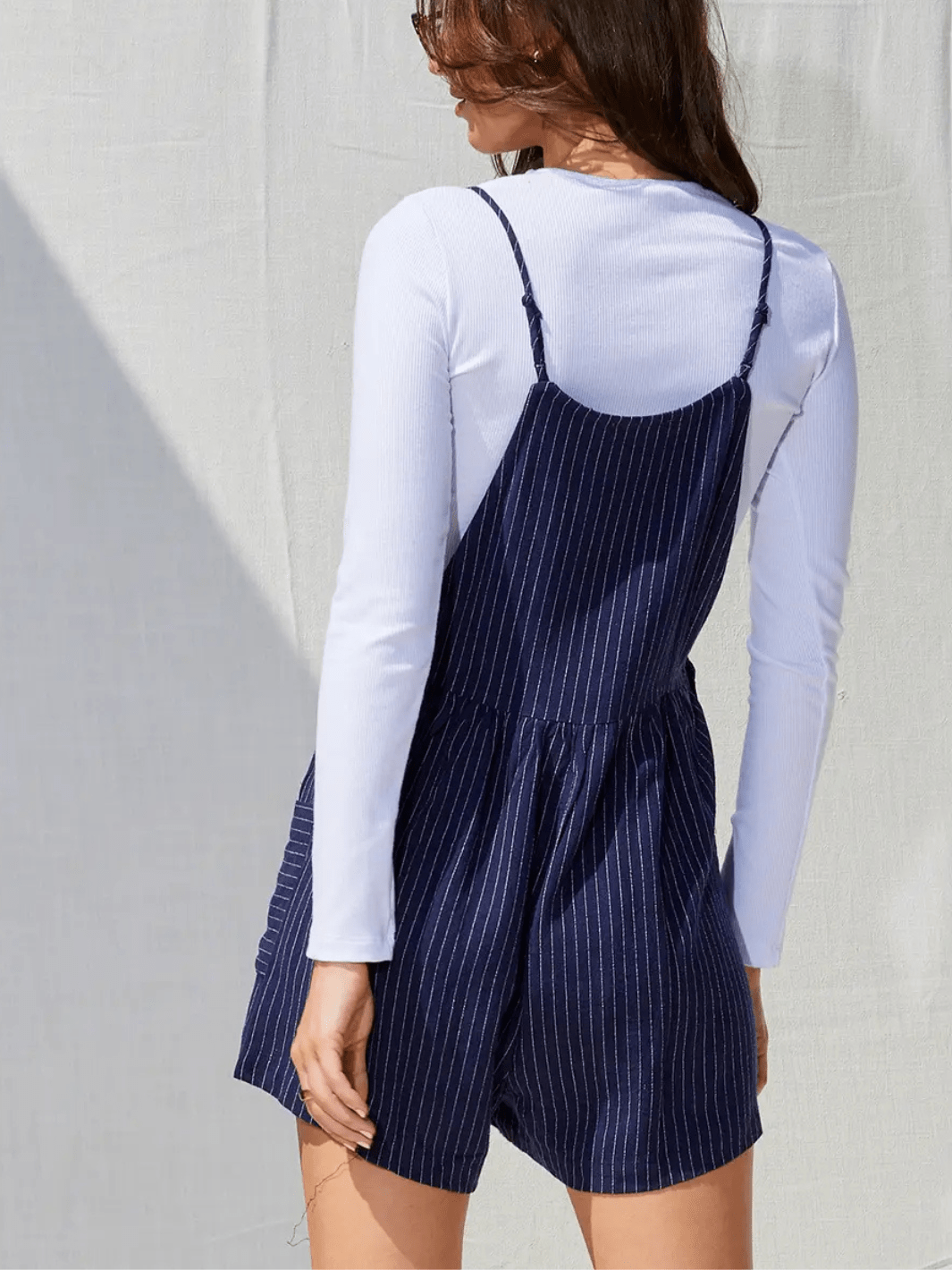 Northwest Striped Linen Pocketed Romper - Jayden P Boutique