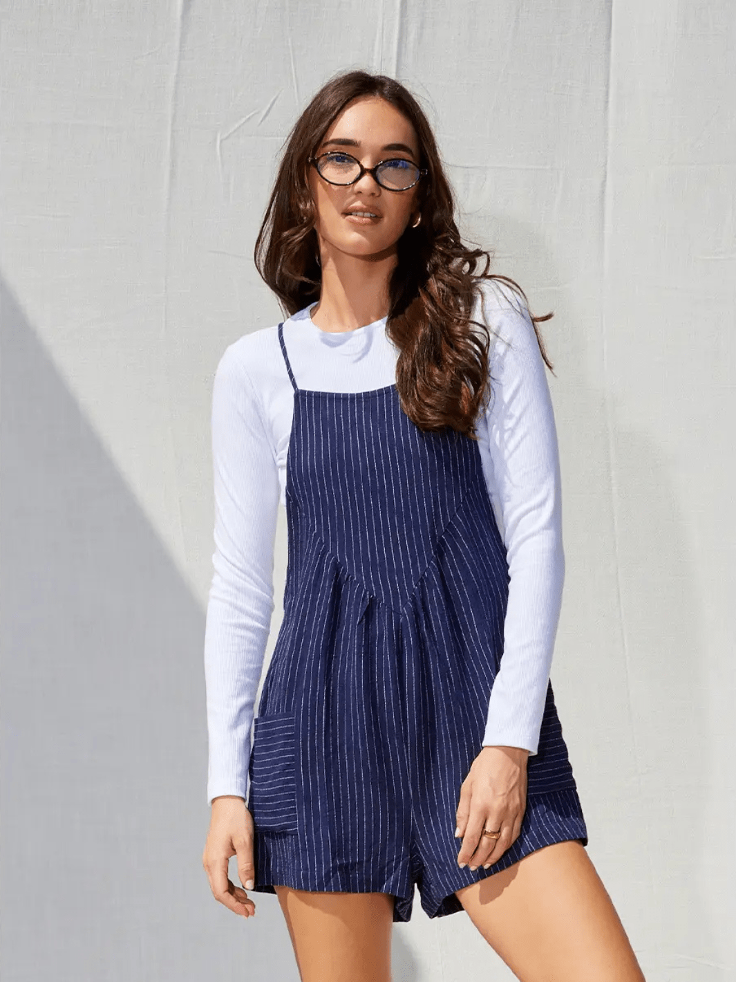 Northwest Striped Linen Pocketed Romper - Jayden P Boutique
