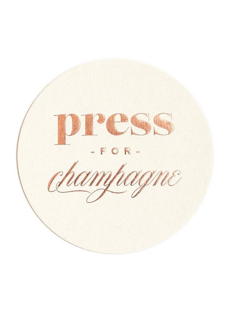 Press for Champagne - Foil Coaster Set, Champagne Gift - Jayden P Boutique