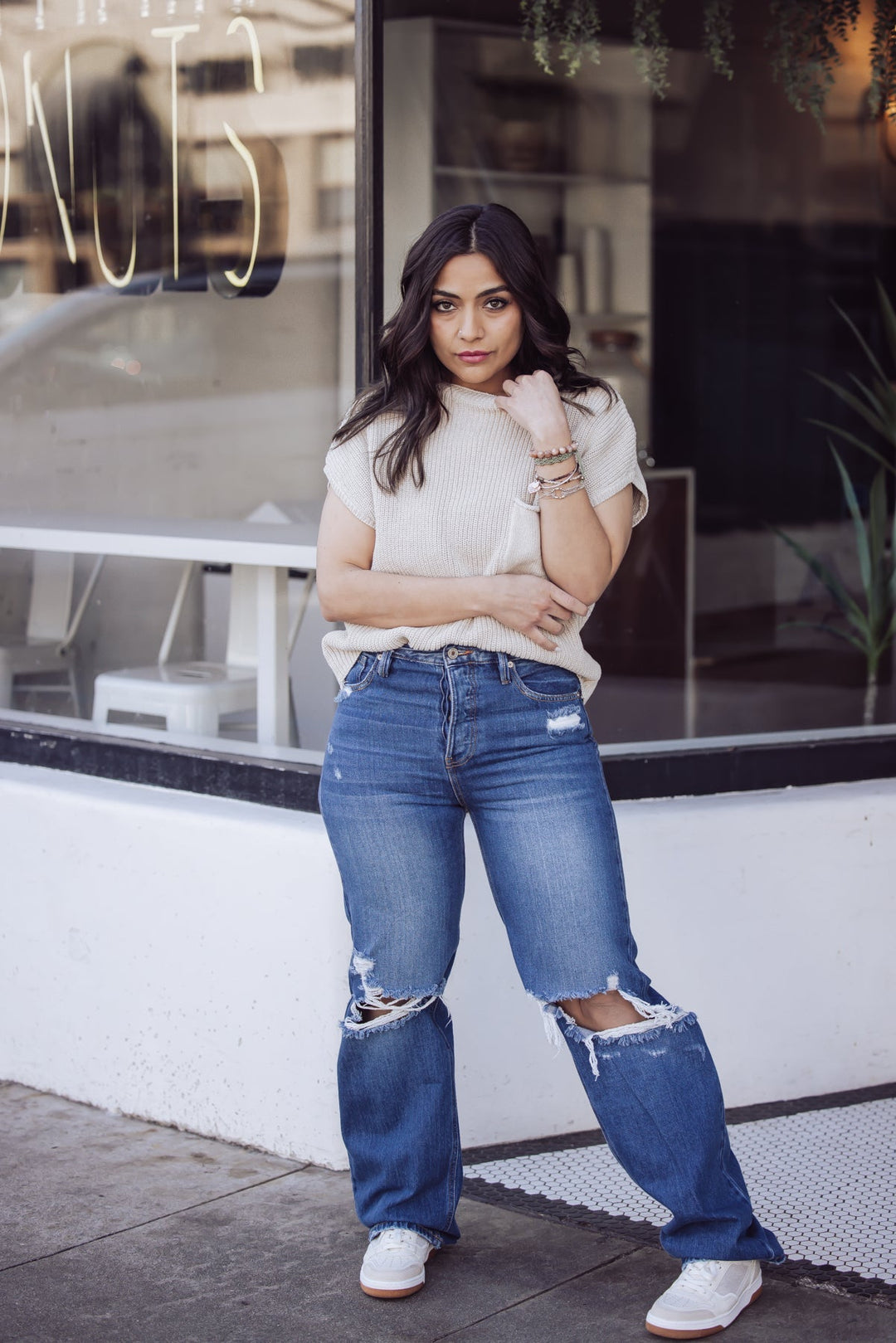 Romi Low Top Silhouette Sneaker - Bone - Jayden P Boutique