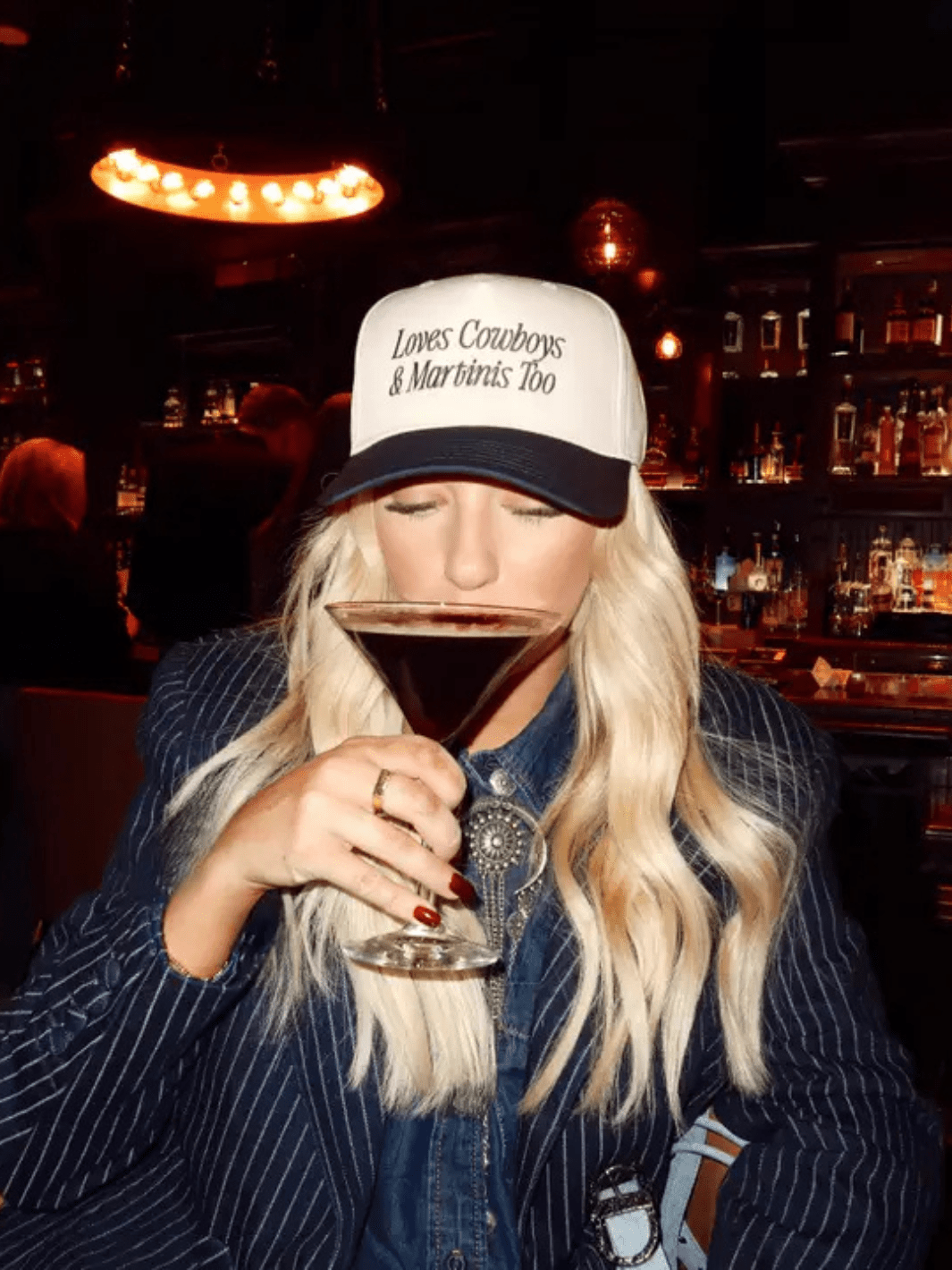 RUBY MOON - Loves Cowboys + Martinis Snapback Hat - Jayden P Boutique