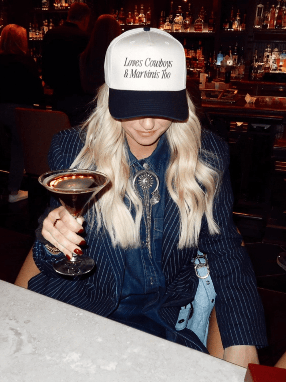 RUBY MOON - Loves Cowboys + Martinis Snapback Hat - Jayden P Boutique