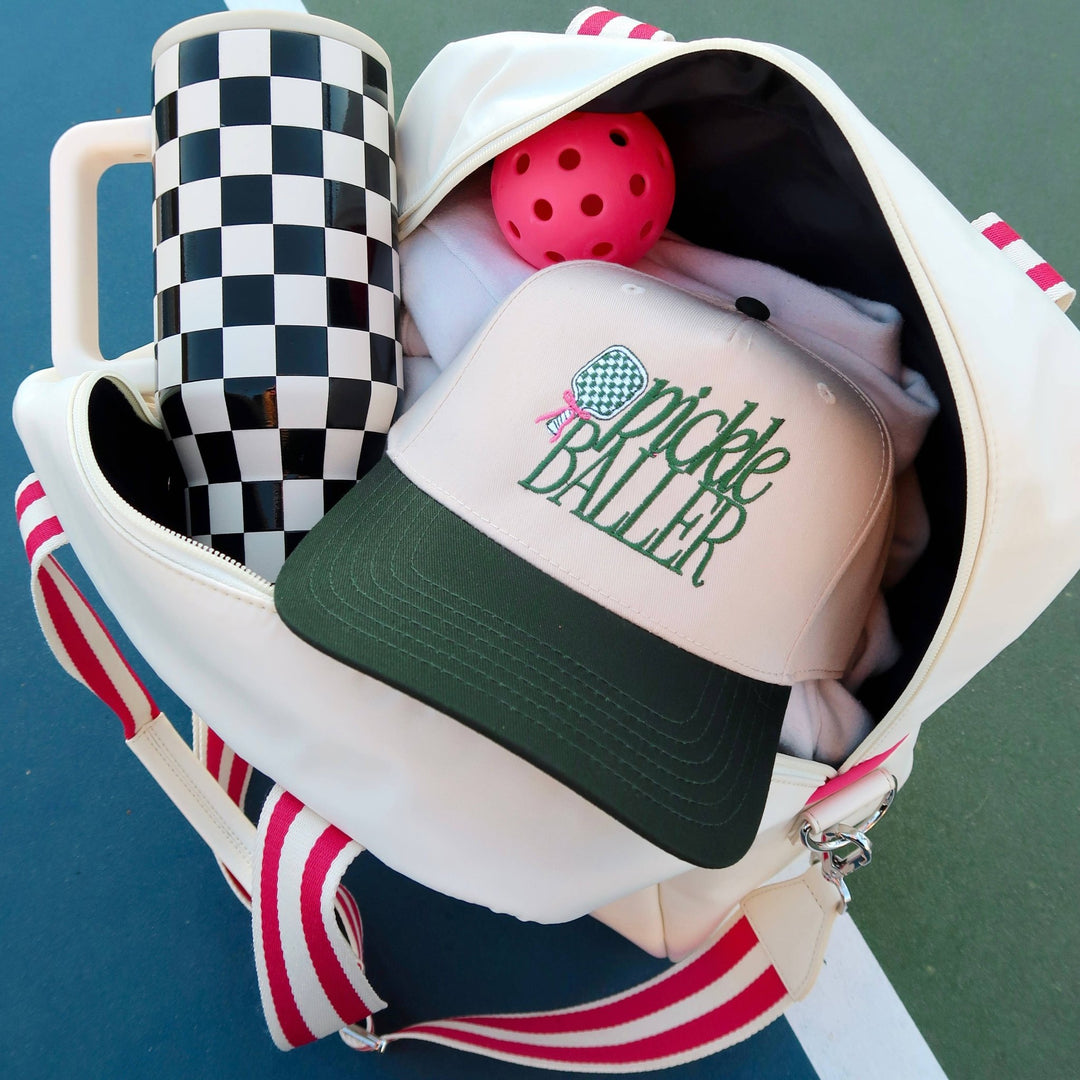 Ruby Moon Pickleballer Embroidered Hat Natural Green - Jayden P Boutique