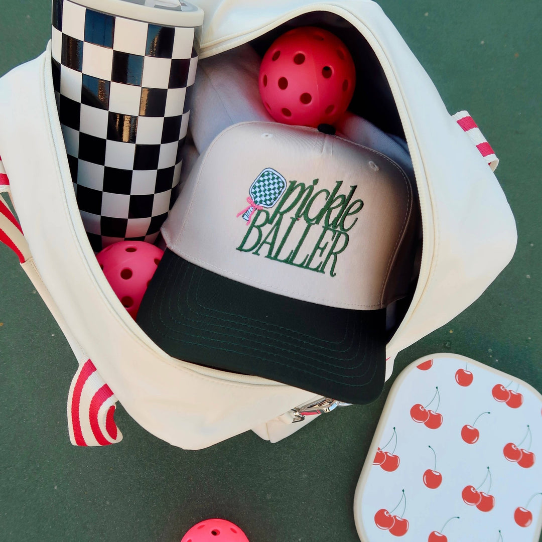Ruby Moon Pickleballer Embroidered Hat Natural Green - Jayden P Boutique