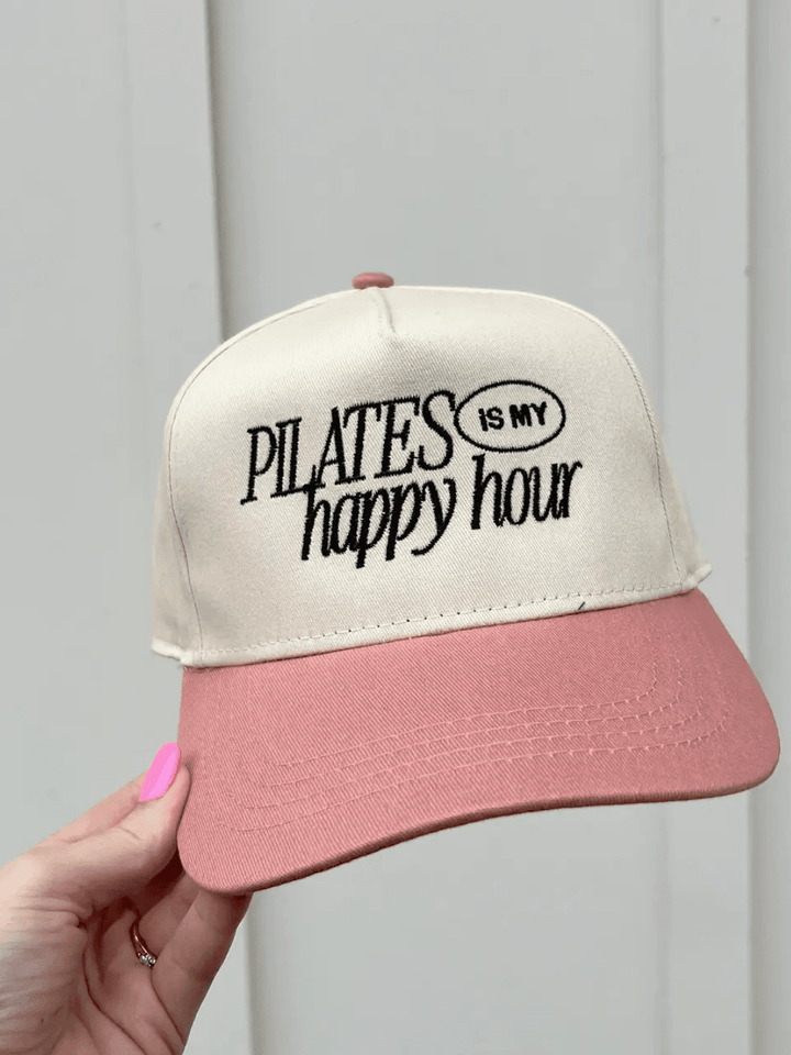 RUBY MOON - Pilates Is My Happy Hour Trucker Hat by RUBY MOON (ruby-moon-pilates-is-my-happy-hour-embroidered-hat)