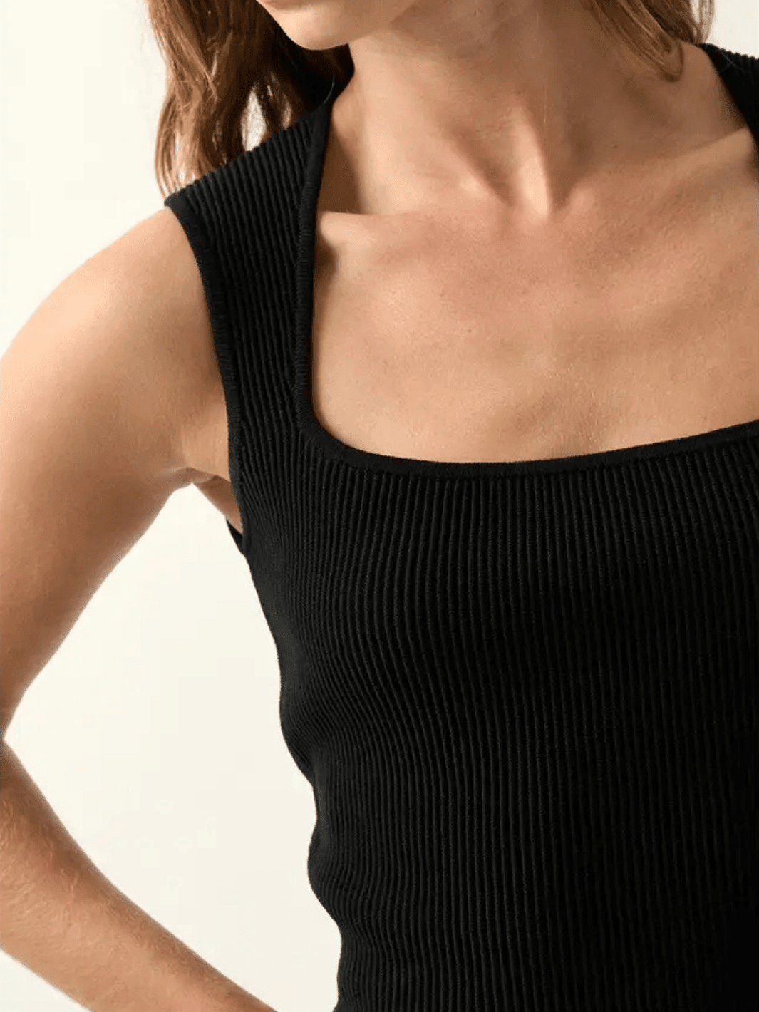 Sculpt Ribbed Square Neck Crop Tank-SALE - Jayden P Boutique