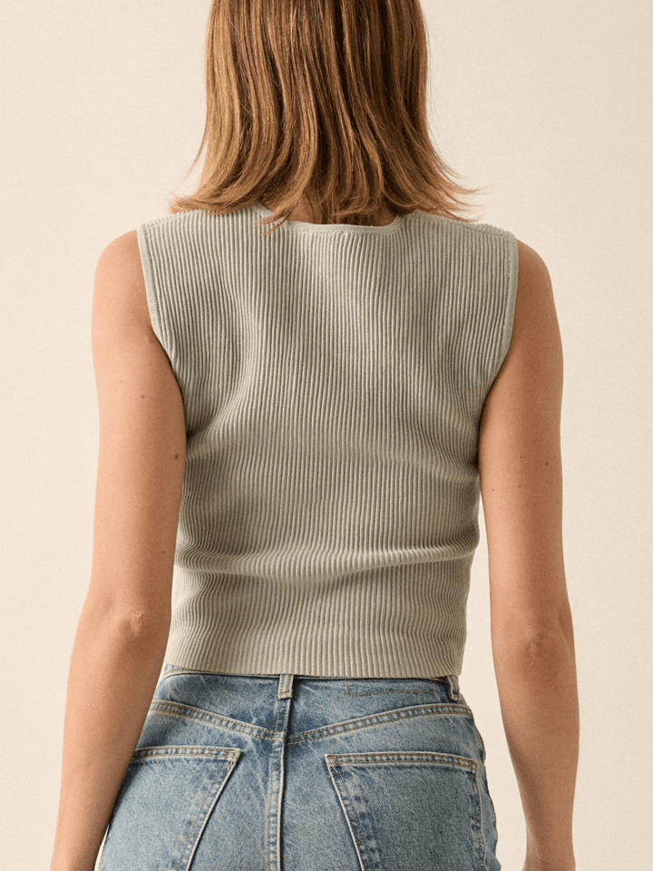 Sculpt Ribbed Square Neck Crop Tank-SALE - Jayden P Boutique