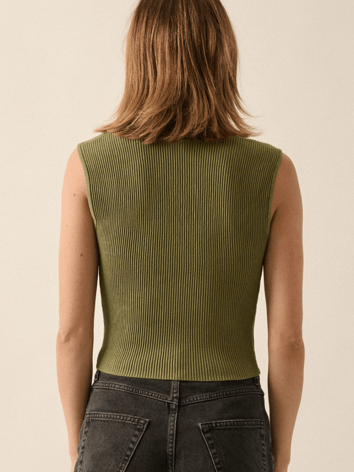 Sculpt Ribbed Square Neck Crop Tank-SALE - Jayden P Boutique