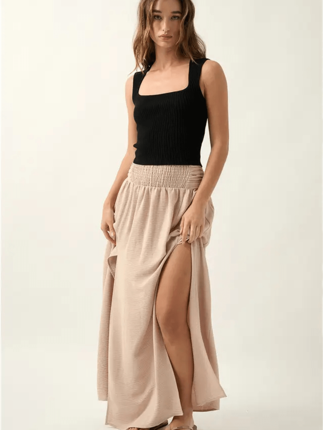 Sculpt Ribbed Square Neck Crop Tank-SALE - Jayden P Boutique