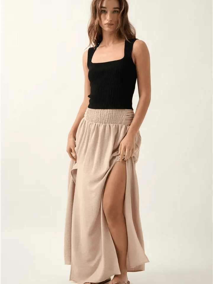 Sculpt Ribbed Square Neck Crop Tank-SALE - Jayden P Boutique