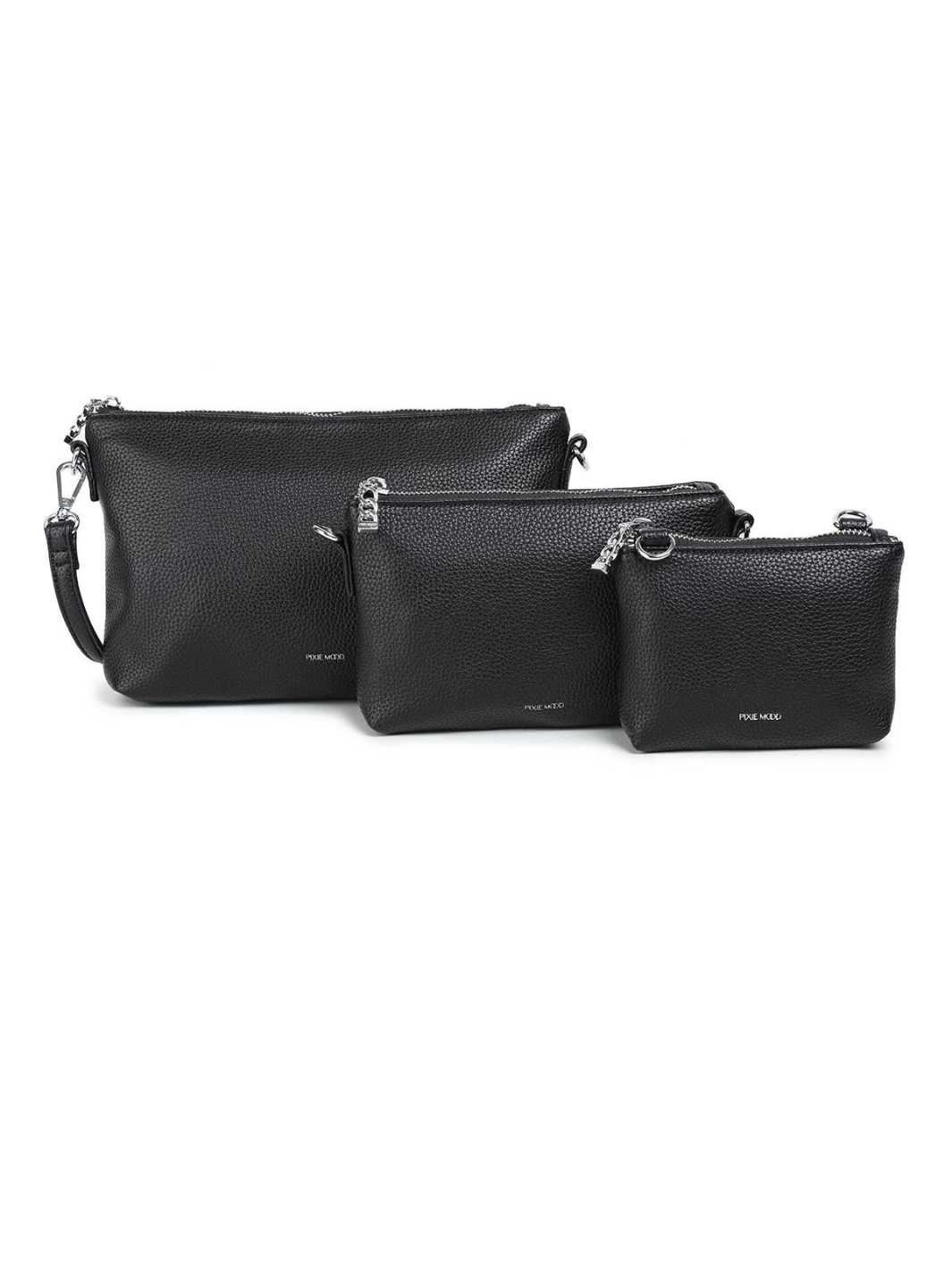 Jayden P Boutique - PIXIE MOOD - Drea - Recycled Pouch Set - Black Vegan Leather