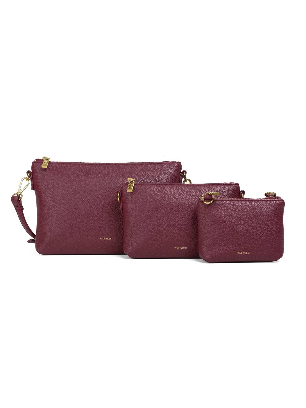 Jayden P Boutique - PIXIE MOOD - Drea - Recycled Pouch Set - Burgandy