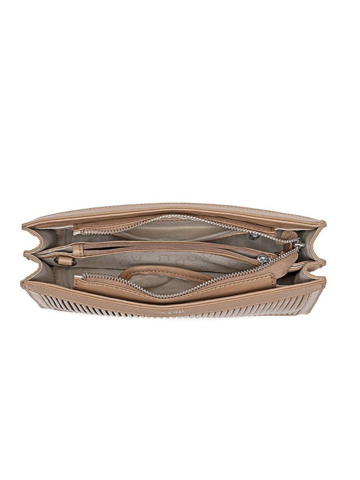 Pixie Mood - Abigail Clutch - Recycled Vegan Bag - Sand Pleated