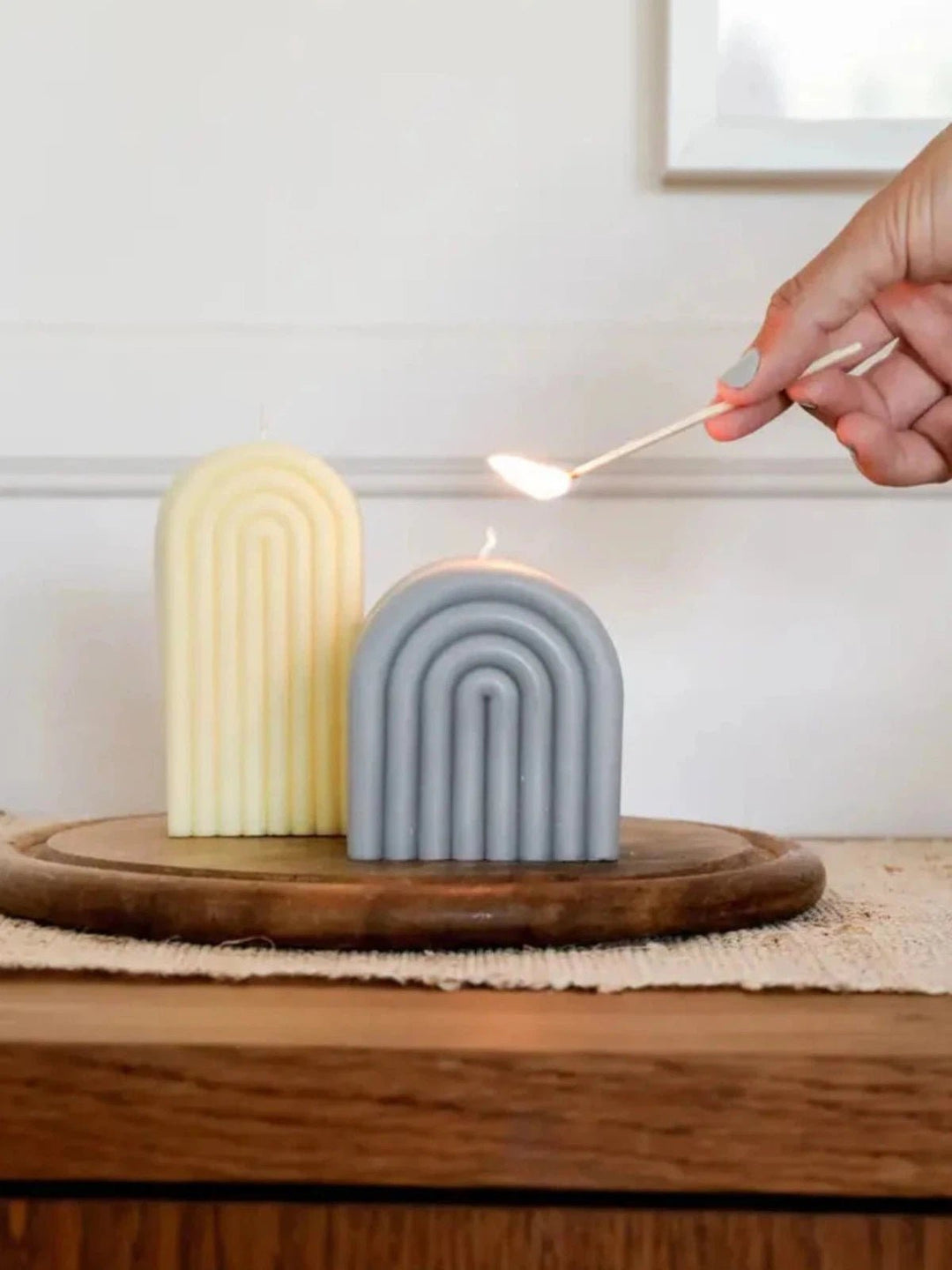SHORT ARCH CANDLE 10 OZ - GREY - Jayden P Boutique