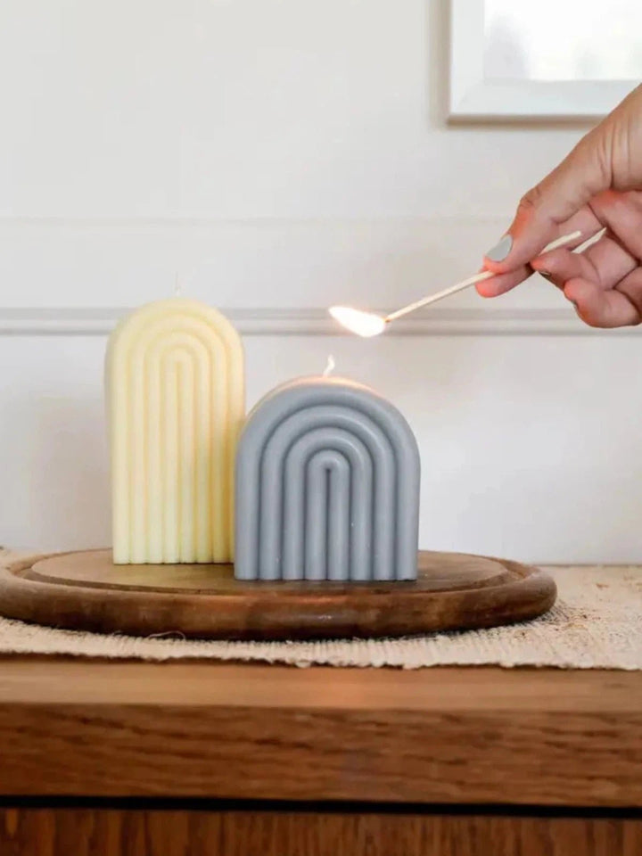 SHORT ARCH CANDLE 10 OZ - GREY - Jayden P Boutique