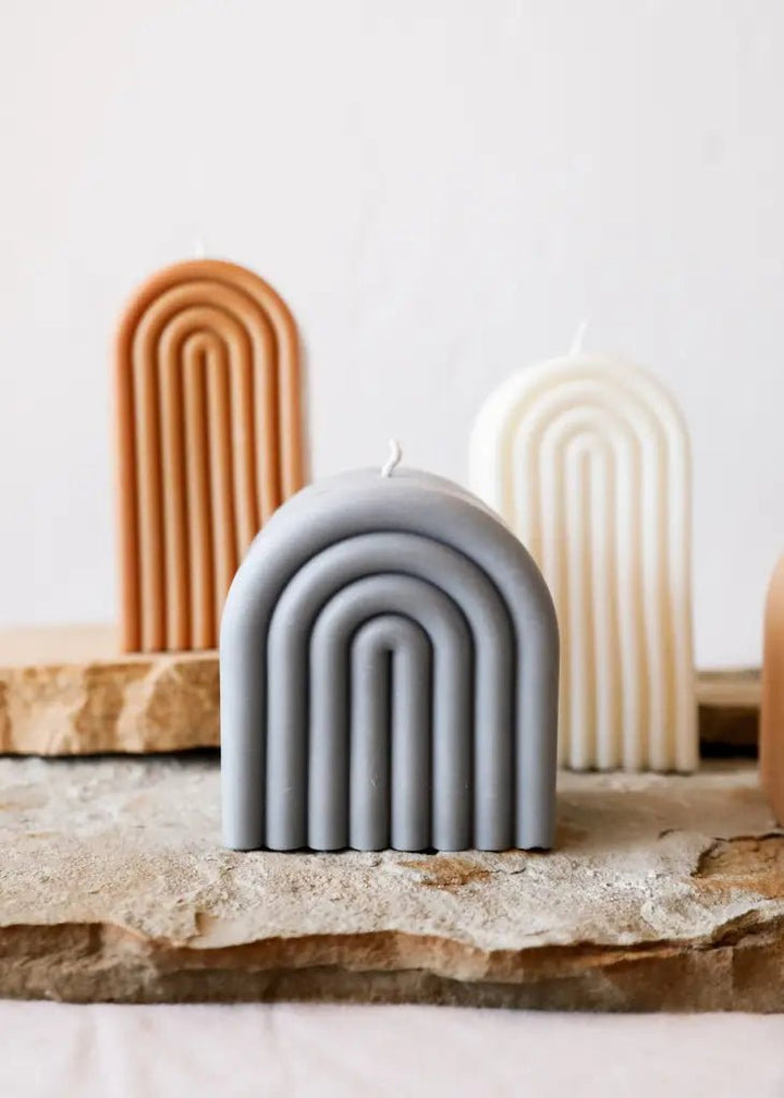 SHORT ARCH CANDLE 10 OZ - GREY - Jayden P Boutique