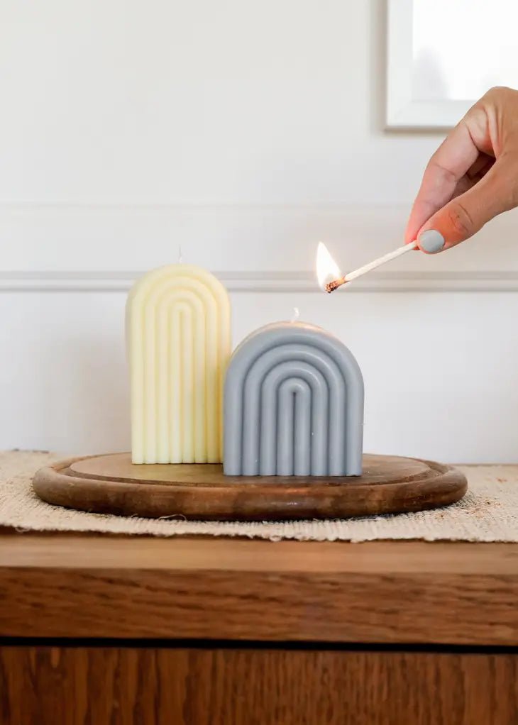 SHORT ARCH CANDLE 10 OZ - GREY - Jayden P Boutique