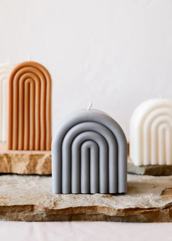 SHORT ARCH CANDLE 10 OZ - GREY - Jayden P Boutique