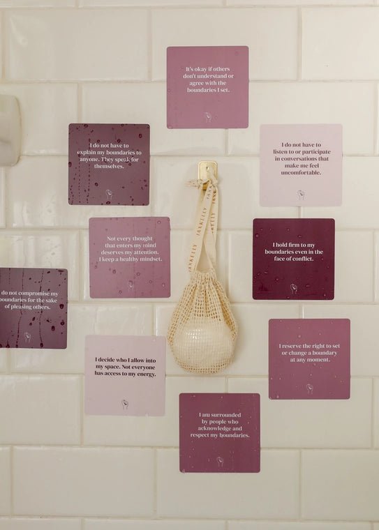 SHOWER AFFIRMATION REUSABLE CARDS GIFT SET - BOUNDARIES - Jayden P Boutique