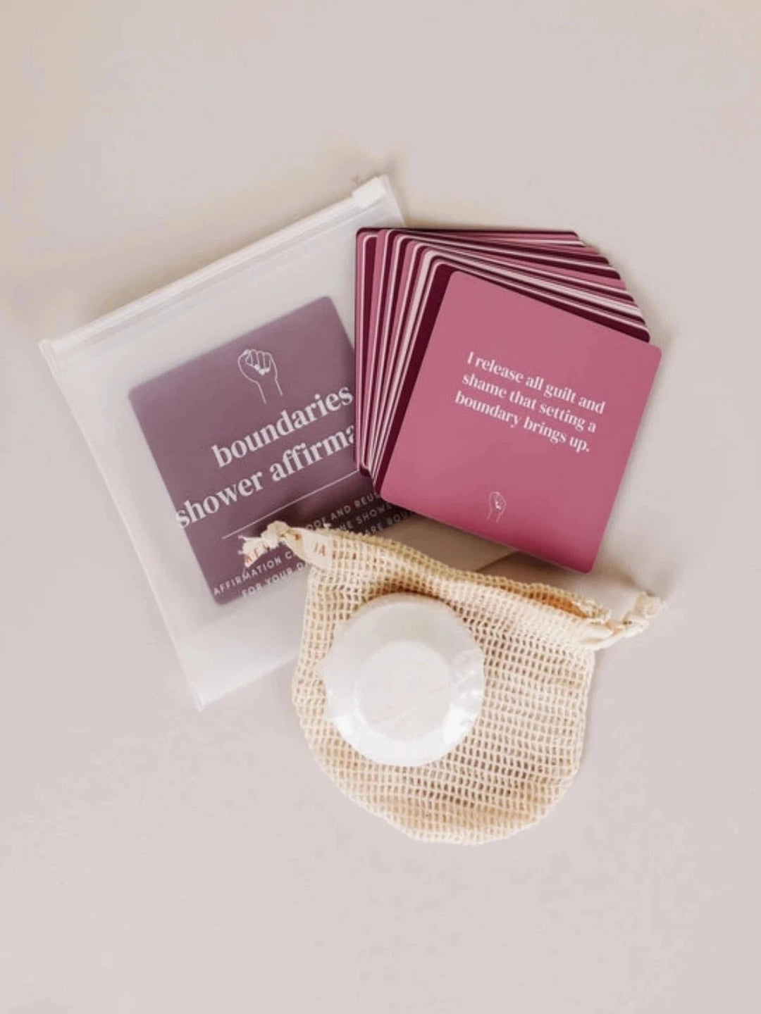 SHOWER AFFIRMATION REUSABLE CARDS GIFT SET - BOUNDARIES - Jayden P Boutique
