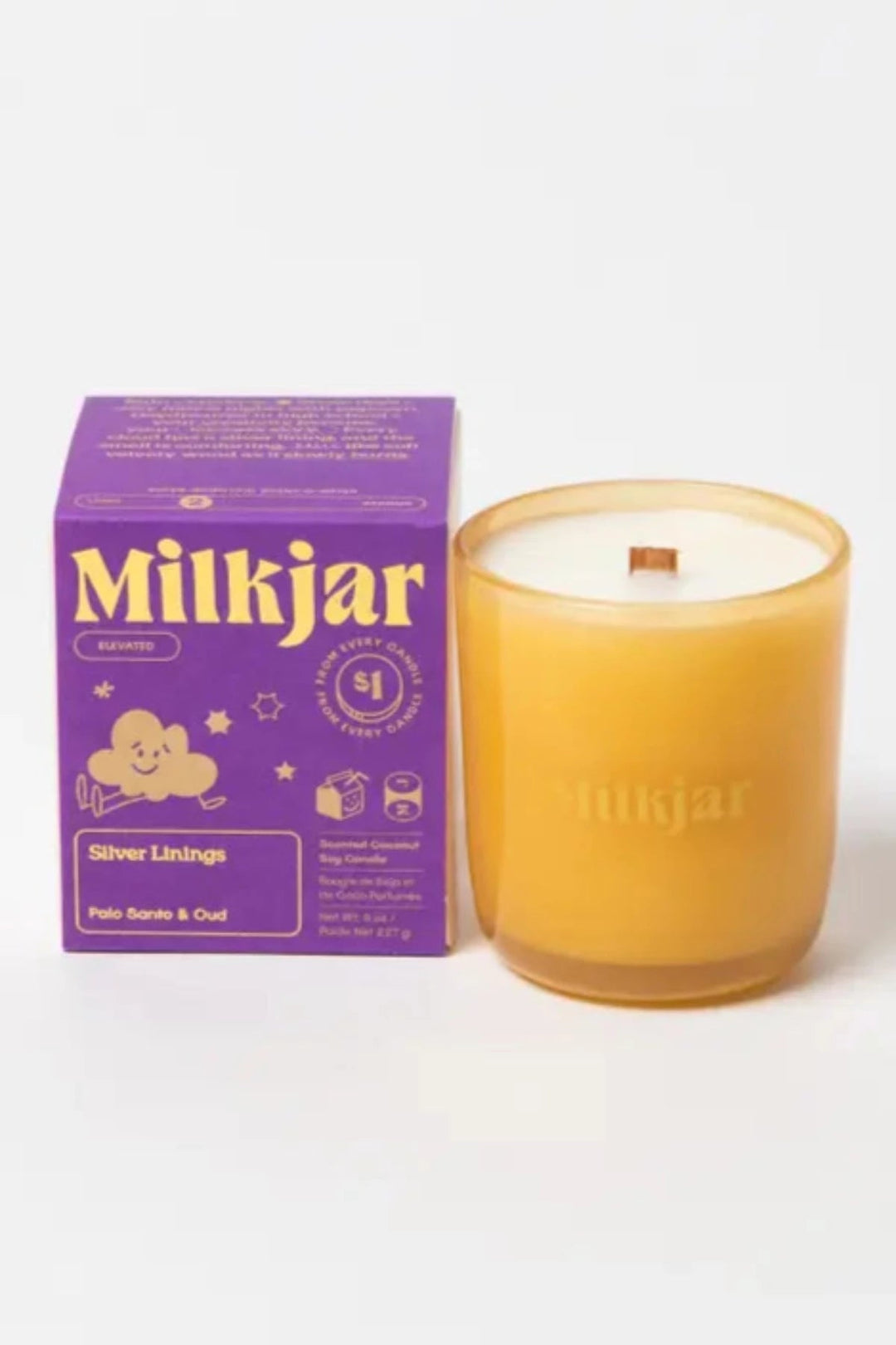 Silver Lining - Palo Santo &amp; Oud Coconut Soy Candle - 8 Oz - Jayden P Boutique