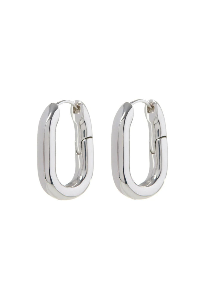 Jayden P Boutique - LUV AJ - Chain Link Hoop Earrings - Small Huggie / Silver