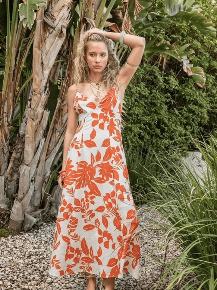 Soleil Floral Open Back Maxi Dress - Jayden P Boutique