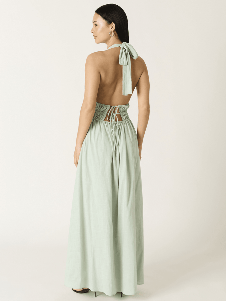 Soleil Plunge Halter Maxi Dress-SALE - Jayden P Boutique