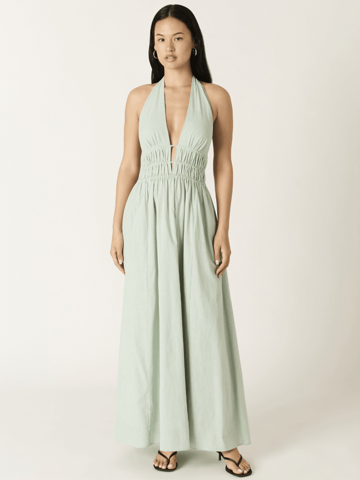 Soleil Plunge Halter Maxi Dress-SALE - Jayden P Boutique