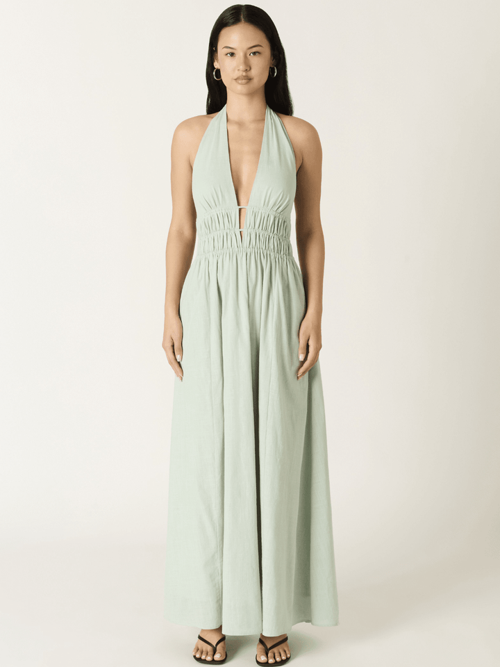 Soleil Plunge Halter Maxi Dress-SALE - Jayden P Boutique