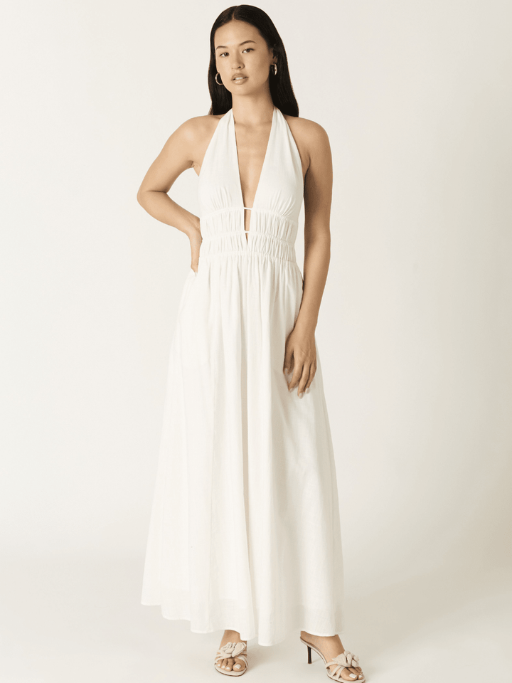 Soleil Plunge Halter Maxi Dress-SALE - Jayden P Boutique
