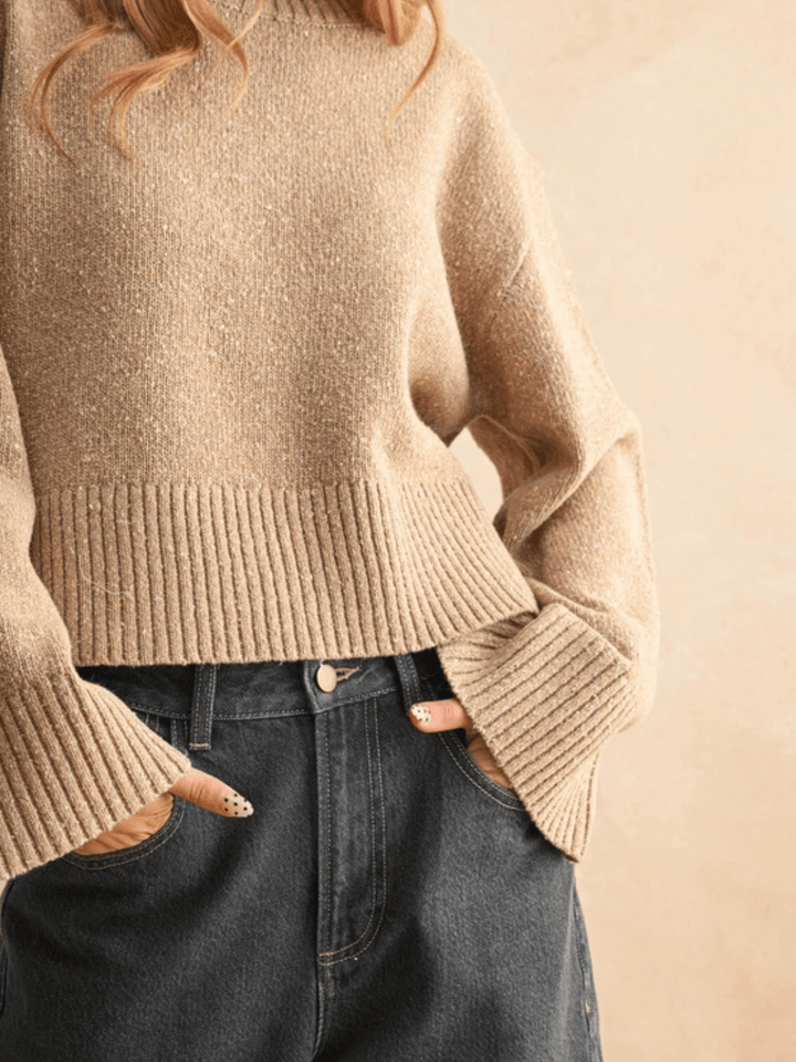 Sprinkled Effect Crewneck Sweater - Jayden P Boutique