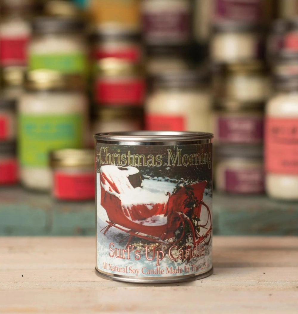 SURF'S UP CANDLE - PAINT CAN SOY CANDLE 16 OZ - CHRISTMAS MORNING - Jayden P Boutique
