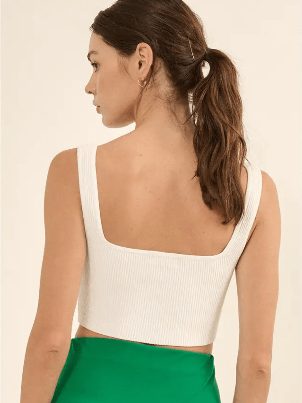 Taylor Ribbed Square Neck Crop Top - Jayden P Boutique