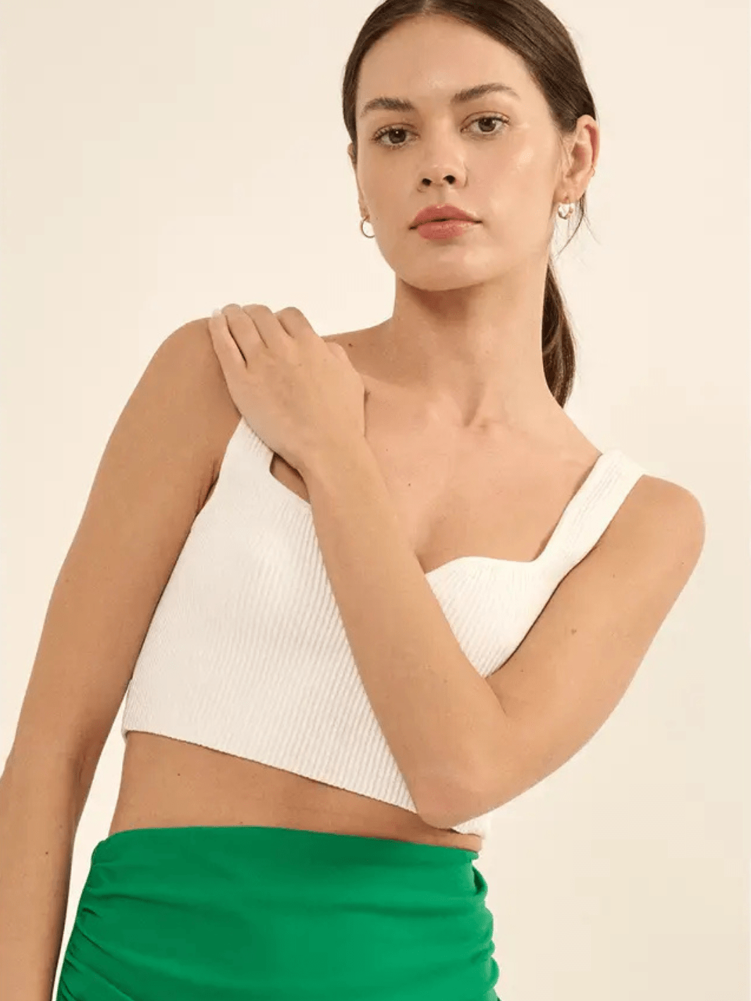 Taylor Ribbed Square Neck Crop Top - Jayden P Boutique