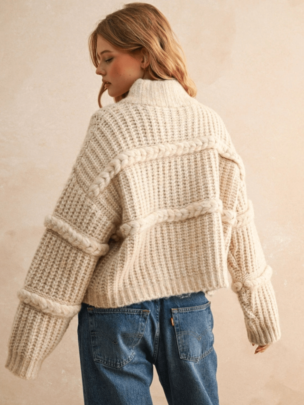 The Alpine Cable Knit Zip Sweater - Jayden P Boutique