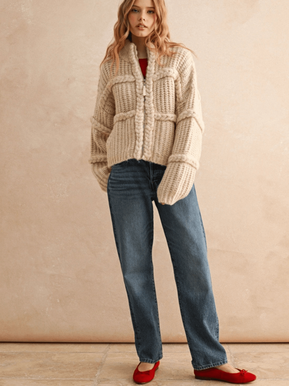 The Alpine Cable Knit Zip Sweater - Jayden P Boutique