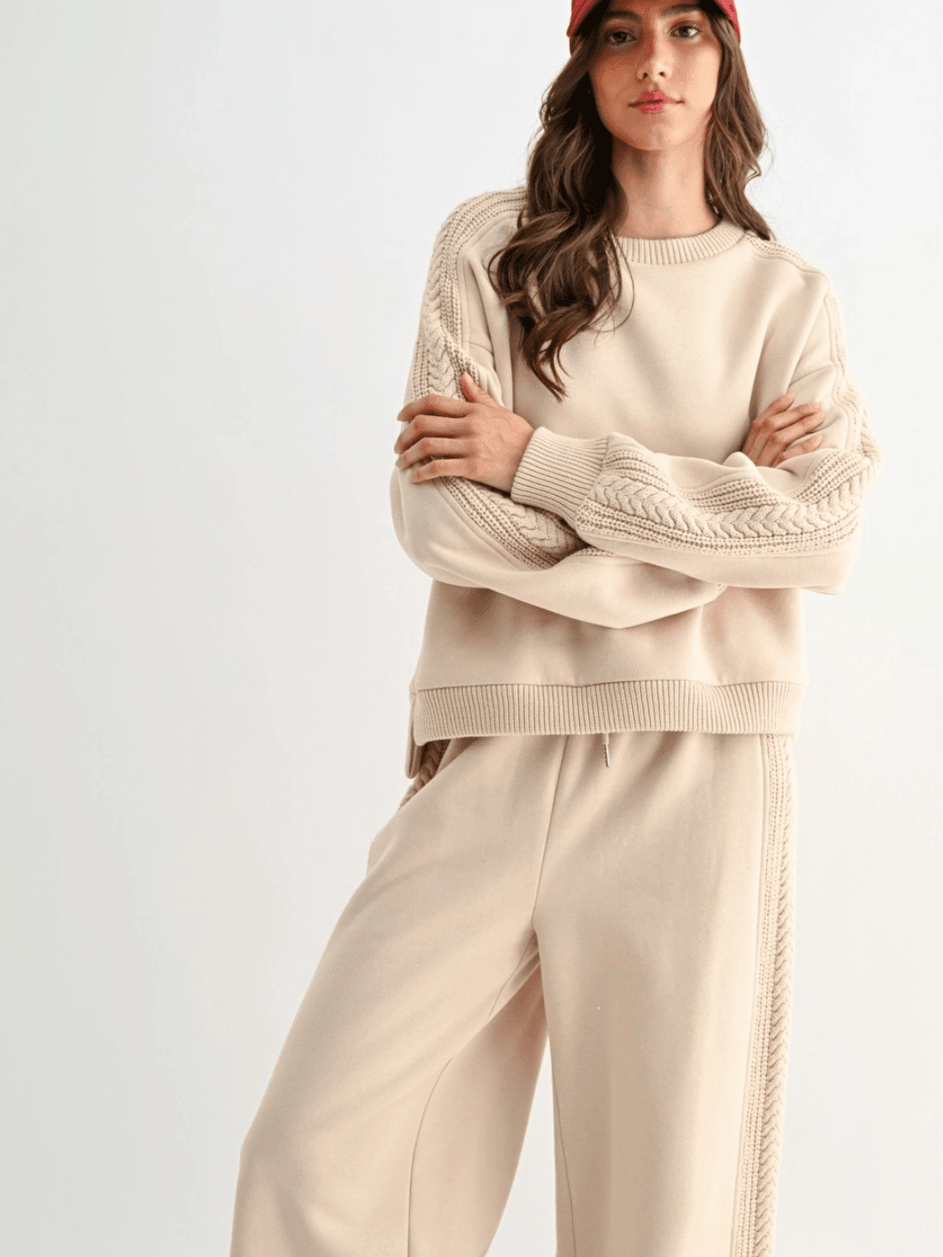 The Aria Cable Knit Sweatshirt - Jayden P Boutique