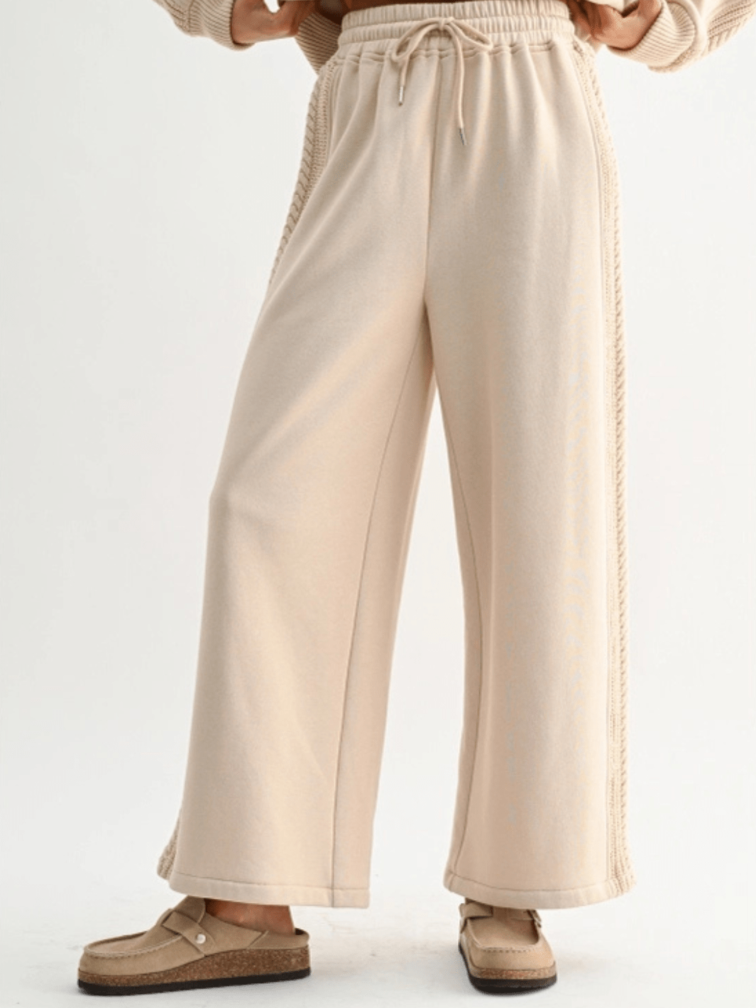 The Aria Cable Knit Wide Leg Pant - Jayden P Boutique