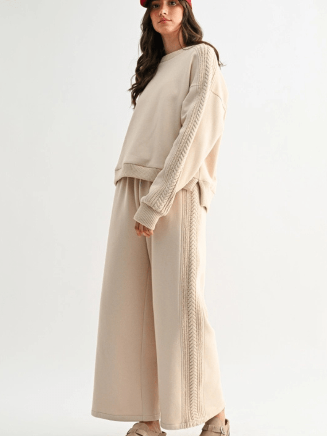 The Aria Cable Knit Wide Leg Pant - Jayden P Boutique