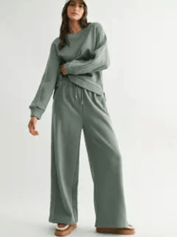 The Aria Cable Knit Wide Leg Pant - Jayden P Boutique