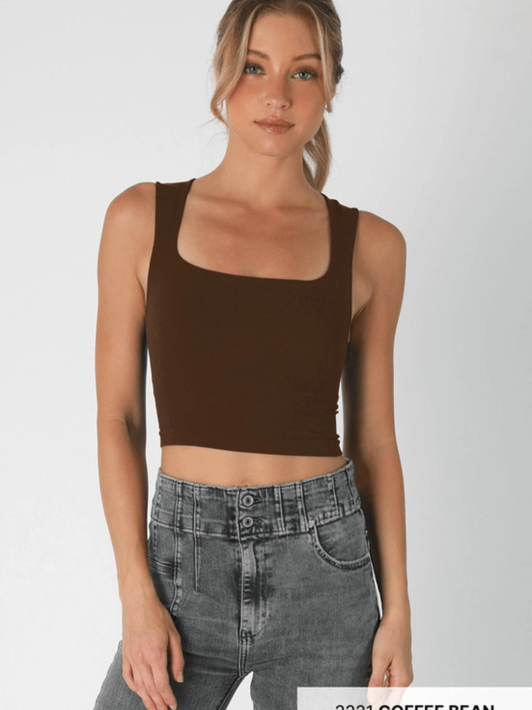 The Aria Seamless Square Neck Crop Top - Jayden P Boutique