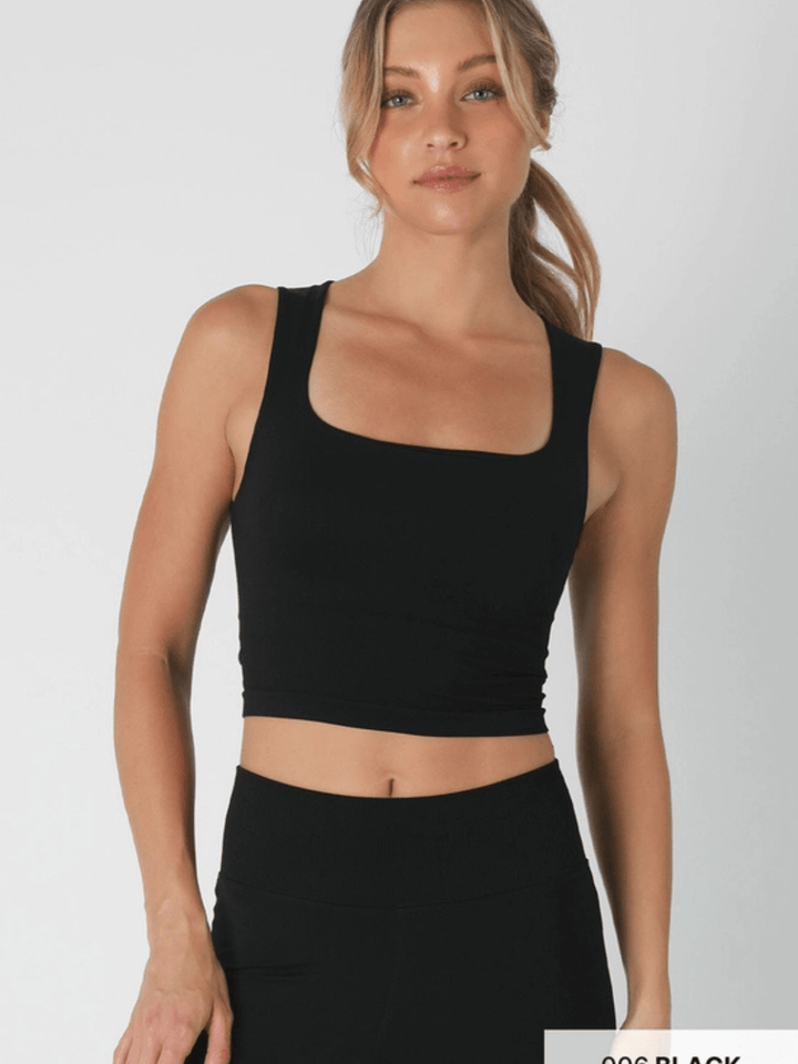 The Aria Seamless Square Neck Crop Top - Jayden P Boutique