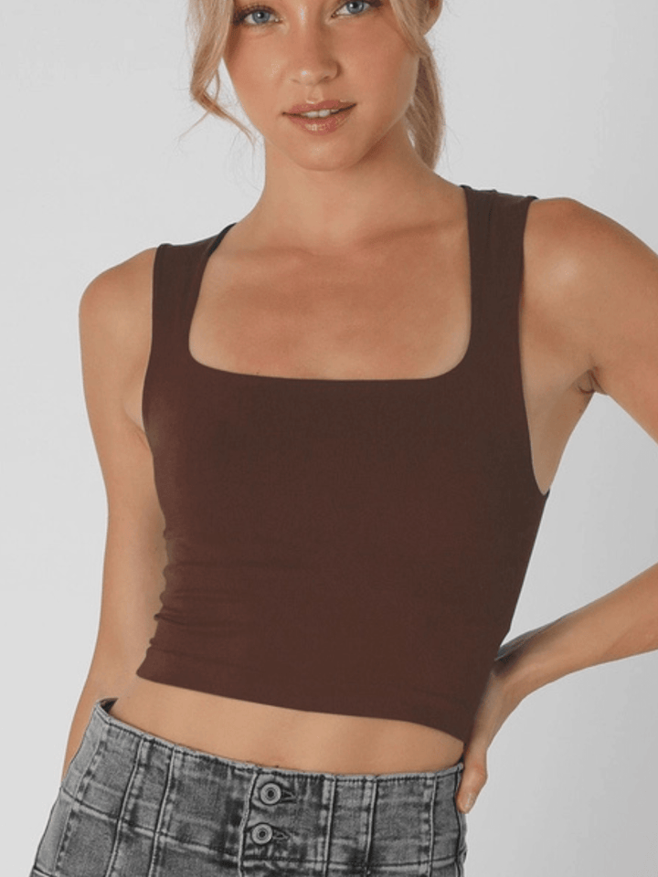 The Aria Seamless Square Neck Crop Top - Jayden P Boutique