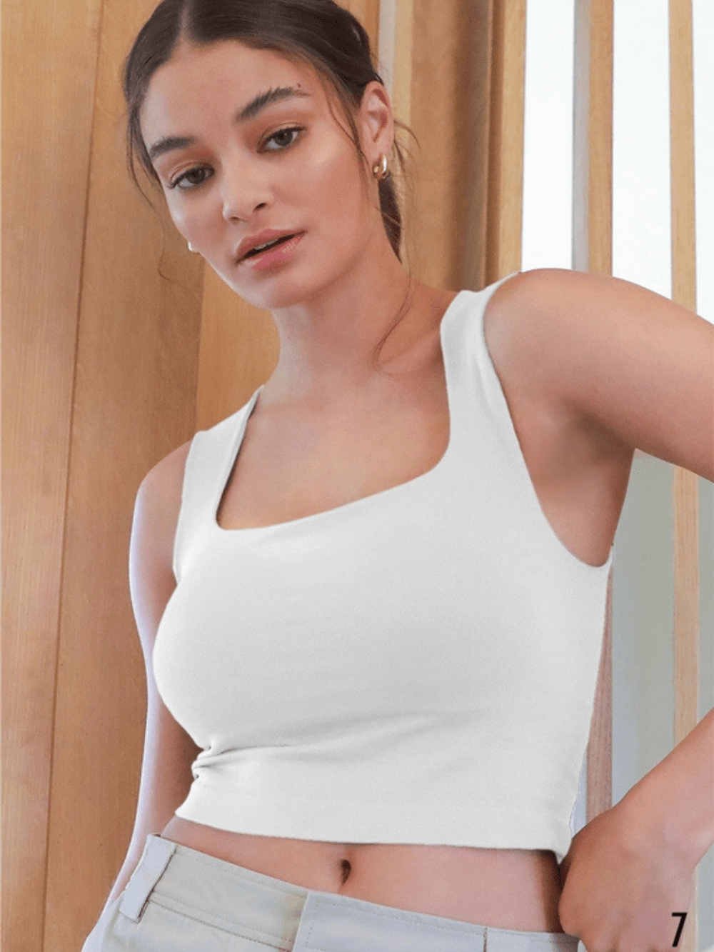 The Aria Seamless Square Neck Crop Top - Jayden P Boutique
