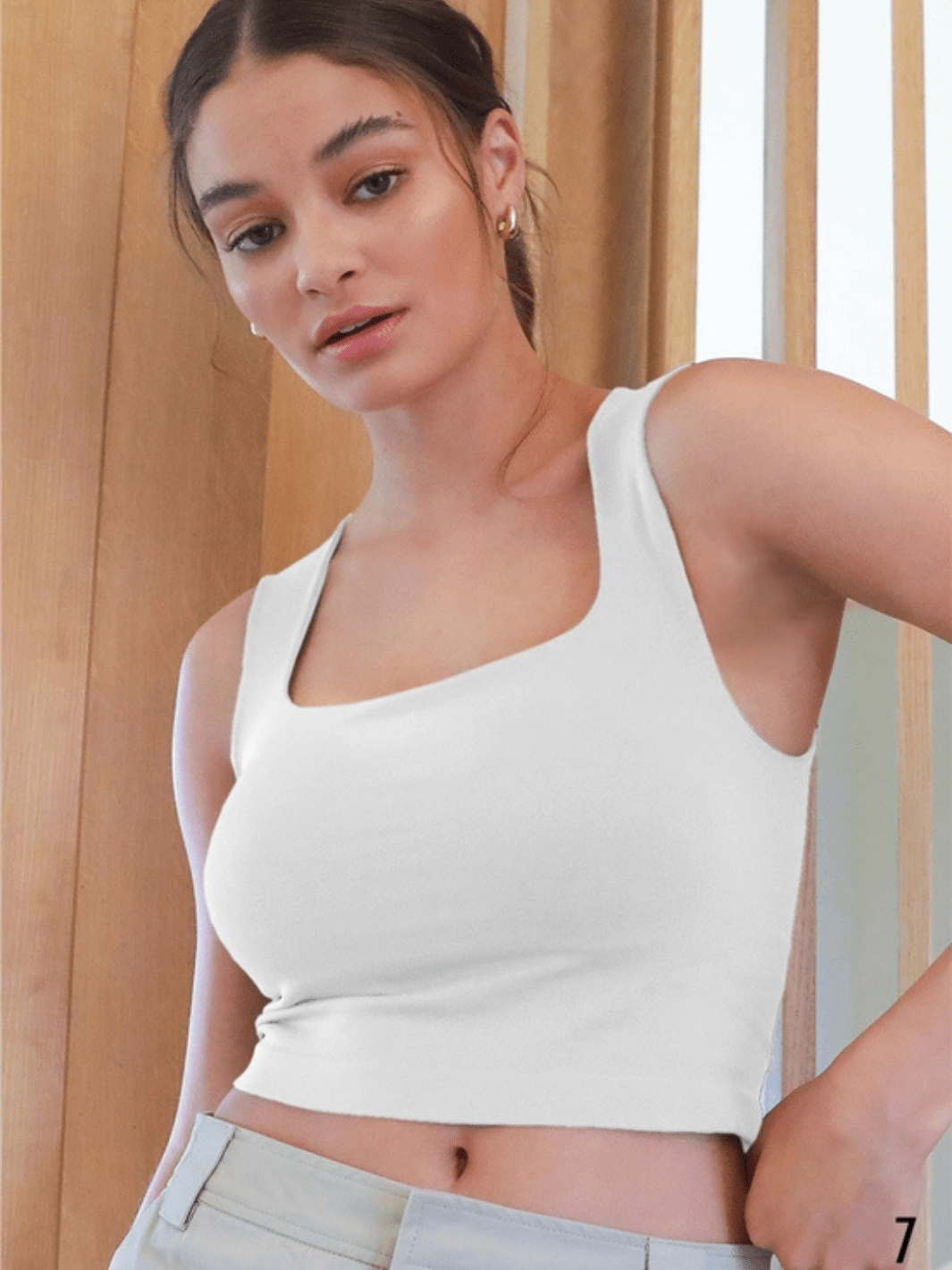 The Aria Seamless Square Neck Crop Top - Jayden P Boutique